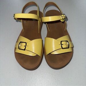 Soda Yellow and Brown Kids Sandals